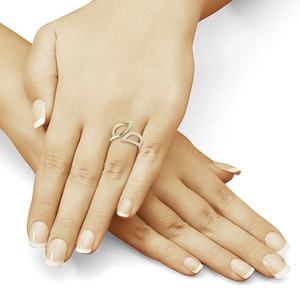 Bague en or massif 10K/14K/18K de luxe avec diamant de laboratoire, motif feuille, bande ouverte, bijou statement délicat, idéal pour l'empilage, cadeau pour elle - Product Image 6