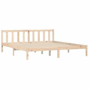 Cadre de lit en bois de pin massif 75,98 x 79,92 po, lits en bois naturel - Product Image 3