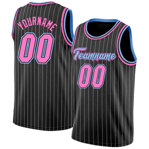 Camiseta de Baloncesto Unisex Negra a Rayas, Sin Mangas, Cuello en V, Corte Regular, Personalizable con Nombre y Número del Equipo, Sublimada, Transpirable, 100% - Product Image 5