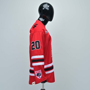 Jersey de Hockey sobre Hielo Personalizado al Por Mayor, Rojo, Manga Larga, con Logotipo del Equipo Sublimado, Cuello Redondo, Poliéster Transpirable, para Hombre - Product Image 4