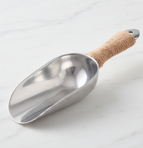 Juego de espátulas para pastel de acero inoxidable plateado con mangos de ratán tejidos a mano, diseño de lujo, espátula y cuchillo para uso doméstico - Product Image 3