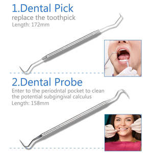 8 Pcs Teeth Cleaning Tools Tartar Remover Tooth Plaque Scraper Dental <b>Pick</b> Dental Hygiene Tools <b>Set</b> With Zipper Bag By Dentavex - Product Image 6