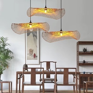 Wholesale Handicraft Wooden Wicker Lampshade <b>Bamboo</b> Lampshade Natural Pendant <b>Light</b> Home Decoration From Vietnam - Product Image 1