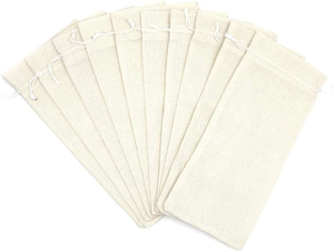 Prix de gros, logo personnalisé, sacs en coton et lin naturel avec cordon de serrage 10x20cm, pochettes pour flacons de parfum - Product Image 5