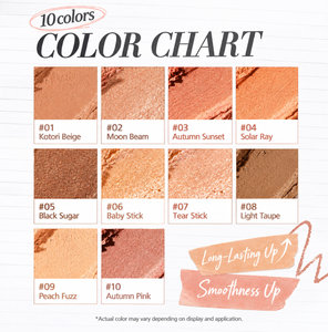 MAKEHEAL Art Croquis Stick Shadow 0.5g Cool Tone Korean Eye Shadow 10 Shades Square Stick K-Beauty Glow - Product Image 1