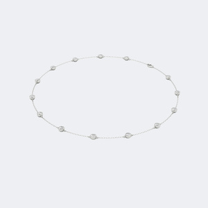Collier station en or plaqué avec diamants ronds cultivés en laboratoire 4,80 carats, sertis clos, bijoux de luxe pour femme - Product Image 5