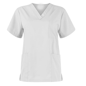 Conjuntos de Uniformes Médicos Unisex Clásicos Blancos de Algodón, Tela Twill, Sin Costuras, con Tecnología de Detección de Agujas, Uniformes Profesionales para Enfermeras y Hospitales - Product Image 2