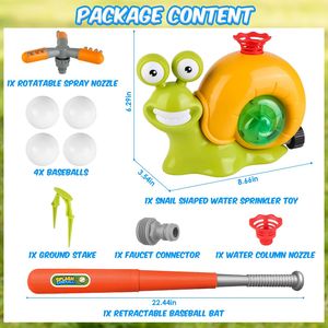 Giocattolo Spruzzatore d'Acqua a Forma di Baseball 2 in 1 con Rotazione a 360 Gradi e 2 Ugelli per Divertimento Estivo dei Bambini - Product Image 5