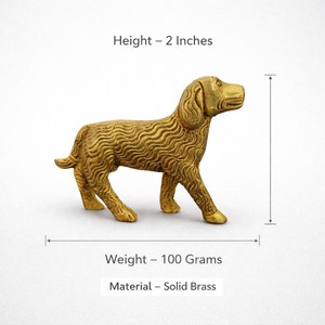 Figura de Perro de Latón Shubham, Modelo Artesanal Tallado 01D01002, Decoración de Mesa para Hogar, Oficina y Sala de Estar - Product Image 3