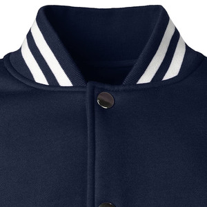 Veste universitaire bleu marine pour homme avec manches blanches et bordure rayée, style preppy, fermeture boutonnée, coupe classique, vêtement d'automne - Product Image 6