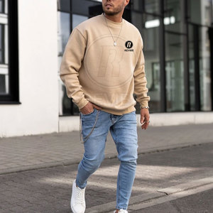Sweat-shirt surdimensionné pour homme avec logo personnalisé, prix de gros, haute qualité, uni, hiver, 100% coton, polaire respirant - Product Image 4