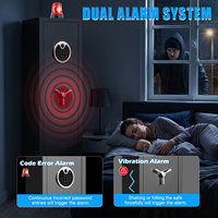 Coffre-fort commercial vertical Kavey avec lecteur d'empreintes digitales, code numérique, clé d'urgence, antivol, éclairage LED et porte