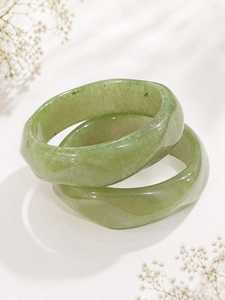 Wholesale Natural Jade <b>Bracelet</b> Dark Green Light Green Jasper Carved Round <b>Ball</b> Theme Gift Resin Crafts - Product Image 4