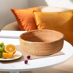 Handmade Rattan <b>Basket</b> for Kitchen Storage Woven <b>Bread</b> Fruit Bowl Decorative Dining Organizer - Product Image 3