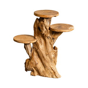 ARTERRA Meuble de décoration artisanal rustique de luxe pour intérieur et extérieur, support de présentation unique en racine de teck organique, bois massif fait main - Product Image 2