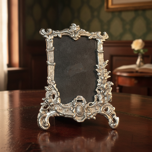 Handmade Eco-Friendly Antique <b>Metal</b> <b>Photo</b> <b>Frame</b> Vintage Baroque Embossed Rectangle Tabletop Decorative Stand Home Decor Gift - Product Image 1