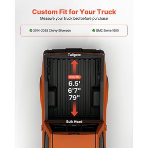 Copertura Morbida Avvolgibile per Cassone Pick-up Chevy Silverado/GMC Sierra 1500 2014-2025, Compatibile con Modelli 2500 3500 HD 2014-2019 - Product Image 2