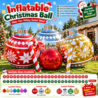 Boule de Noël gonflable décorative surdimensionnée avec grand miroir réfléchissant brillant pour la décoration des fêtes