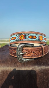 Cinturón Clásico LEATHERCART de Cuero Repujado con Diamantes, Hebilla de Aleación, Acabado Vaquero Premium, Ecológico, Impermeable y Duradero - Product Image 2