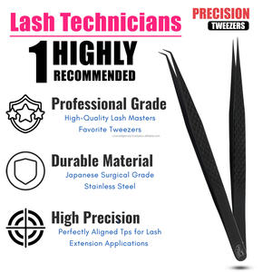 Pince à épiler d'isolation de qualité supérieure outils d'extension de cils avec pince à épiler à pointe de fibre pince à cils droite en acier inoxydable - Product Image 3