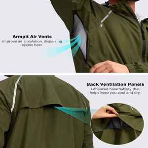 Modern Ergonomic Design <b>Waterproof</b> <b>Set</b> Superior Mobility Moisture Wicking Lining Full Body Coverage Rainwear Rain Jacket - Product Image 3