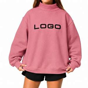 Sudadera Moderna para Mujer, Cuello Alto Informal, Holgada, Manga Larga, Diseño Casual, Ropa Urbana para el Día a Día - Product Image 2