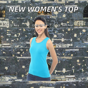 Camiseta sin mangas de algodón sólido para mujer, transpirable, ecológica, cómoda, para fitness, yoga y entrenamiento, corte ajustado de verano - Product Image 4