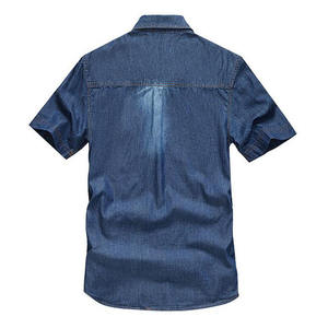 เสื้อเชิ้ตเดนิมสีน้ำเงิน ขายส่ง แขนสั้น ผ้าฝ้าย ติดกระดุม สไตล์ลำลอง เสื้อผ้าสตรีทแวร์สำหรับฤดูใบไม้ร่วง ทรงหลวม เสื้อเชิ้ตยีนส์ - Product Image 2