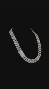 Cadena cubana de moissanita de alta demanda con eslabones baguette en plata 925, chapada en oro rosa, regalo para fiestas de rapero, joyería para hombre - Product Image 3