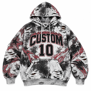 Sudadera Extra Grande para Mujer con Estampado Bordado Desgastado, Tejido de Punto de Mezcla de Algodón, Puños Acanalados para Uso Casual - Product Image 4