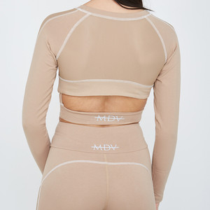 Ensemble 2 pièces de leggings de yoga Bnice tendance pour femme, en dentelle unie, taille haute, respirant, en Spandex/Nylon, effet push-up, pour le fitness - Product Image 6