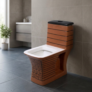 WC monobloc moderne en céramique à double chasse, articles sanitaires de luxe pour salle de bain, en promotion - Product Image 2