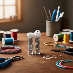 ILAN Perline in Barattolo 6x6mm 15g Lettere Metalliche per Gioielli - Product Image 2