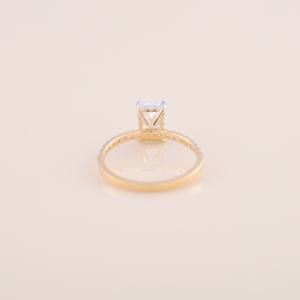 IGI Certified Radiant Cut Diamond Engagement - Wedding Ring with Pavé Band in <b>Solid</b> 925 Sterling <b>Silver</b> - Product Image 4