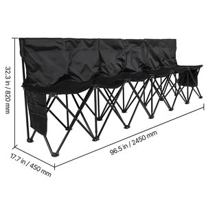 Panchina Pieghevole Portatile a 6 Posti per Calcio con Tasche Multiple, Seduta Leggera da Bordo Campo per Hotel e Palestre - Product Image 3