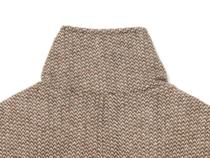 Veste Courte Minimaliste en Tweed pour Femme, Col Montant, Manches Longues, Motif Chevrons, Manteau d'Automne en Mélange de Laine, Style Pull - Product Image 4