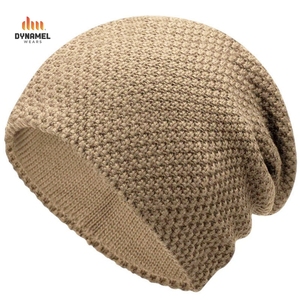 DYNAMEL WEARS Bonnet Unisexe Tricoté Côtelé Ample et Uni, Chapeau d'Hiver Décontracté en Fil Core, Bonnet Cache-Oreilles - Product Image 1