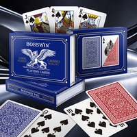 Cartes à Jouer en Plastique Double Deck BOSSWIN Finition Mate Index Standard 54 Cartes Taille Bridge 58x88mm Revêtement Unique Plastique Famille