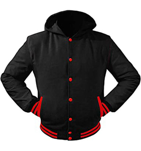 2025 New Customized Casual <b>Men</b> Streetwear Stand Collar Varsity College Jacket 100% Cotton - Product Image 4