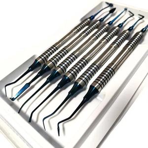 6 Piece Manual Stainless Steel Dental Composite <b>Resin</b> Filling Gold Blue Coated Reusable Restoration <b>Kit</b> Ergonomic Grip Dental - Product Image 6