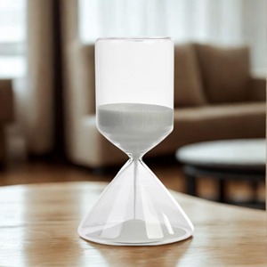 Sablier en verre simple pour la décoration de bureau à domicile, sablier élégant et minimaliste, accessoire décoratif de gestion du temps - Product Image 5