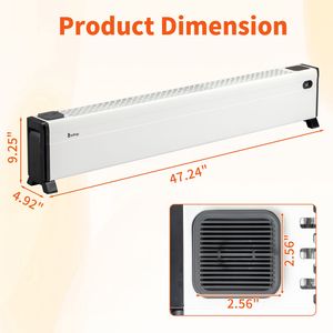 Elemento Riscaldante in Mica da 48 Pollici, Stufetta Elettrica da 1500W, 3 Impostazioni di Calore, Telecomando, Timer 12H, Umidificatore Integrato, Spina USA - Product Image 4
