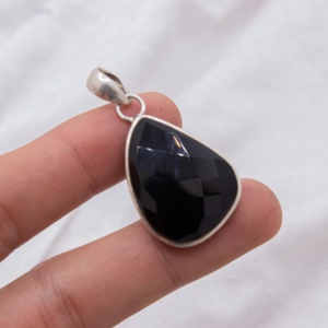 New Arrival Classic Black Onyx Gemstone IGI Certified 925 <b>Solid</b> Sterling <b>Silver</b> Handmade Women's Pendant Jewelry Wholesale - Product Image 5