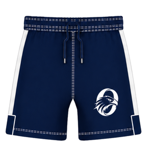 Conjunto de Uniforme de Rugby Azul Marino y Blanco de Manga Corta, Jersey de Rugby a Rayas con Cuello Redondo, Pantalones Cortos con Cordón, Ropa Deportiva para Entrenamiento - Product Image 4