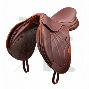 Selle de dressage pour l'équitation de qualité supérieure, en cuir de vachette sur mesure, assise confortable, produits d'équitation anglaise en provenance d'Inde. - Product Image 4