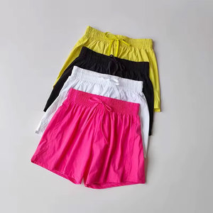 Women's Casual Sporty High Waist Canvas Knitted Shorts Floral Print Quick Dry Drawcord Closure Cotton Blend Loose Fit <b>Athletic</b> - Product Image 2
