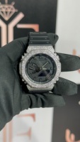 Montre analogique à quartz Miyota pour homme, noire, de luxe, moderne et tendance, 41 mm, bracelet en caoutchouc, verre, aiguilles lumineuses romaines, fermoir caché, 3 ATM