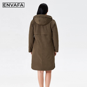 Veste coupe-vent, nouvelle mode printemps, imperméable, sur mesure, longue veste à capuche pour femmes, imperméable grande taille, trench-coat vert pour femmes - Product Image 2