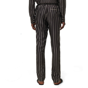 Conjunto de pijamas de seda para hombre para todas las estaciones, conjunto de ropa de dormir de manga larga, ropa de dormir de Color sólido de alta calidad para hombre, ropa de dormir de seda suave - Product Image 5