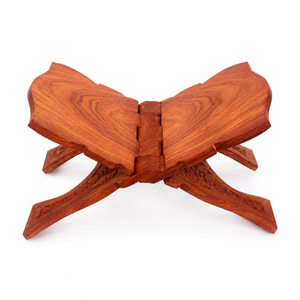 Soporte de Madera Tallado a Mano para Libros Sagrados, Soporte Plegable Hecho a Mano para Libros Religiosos, Soporte de Lectura de Madera para Corán, Biblia, Geeta, Escrituras - Product Image 5